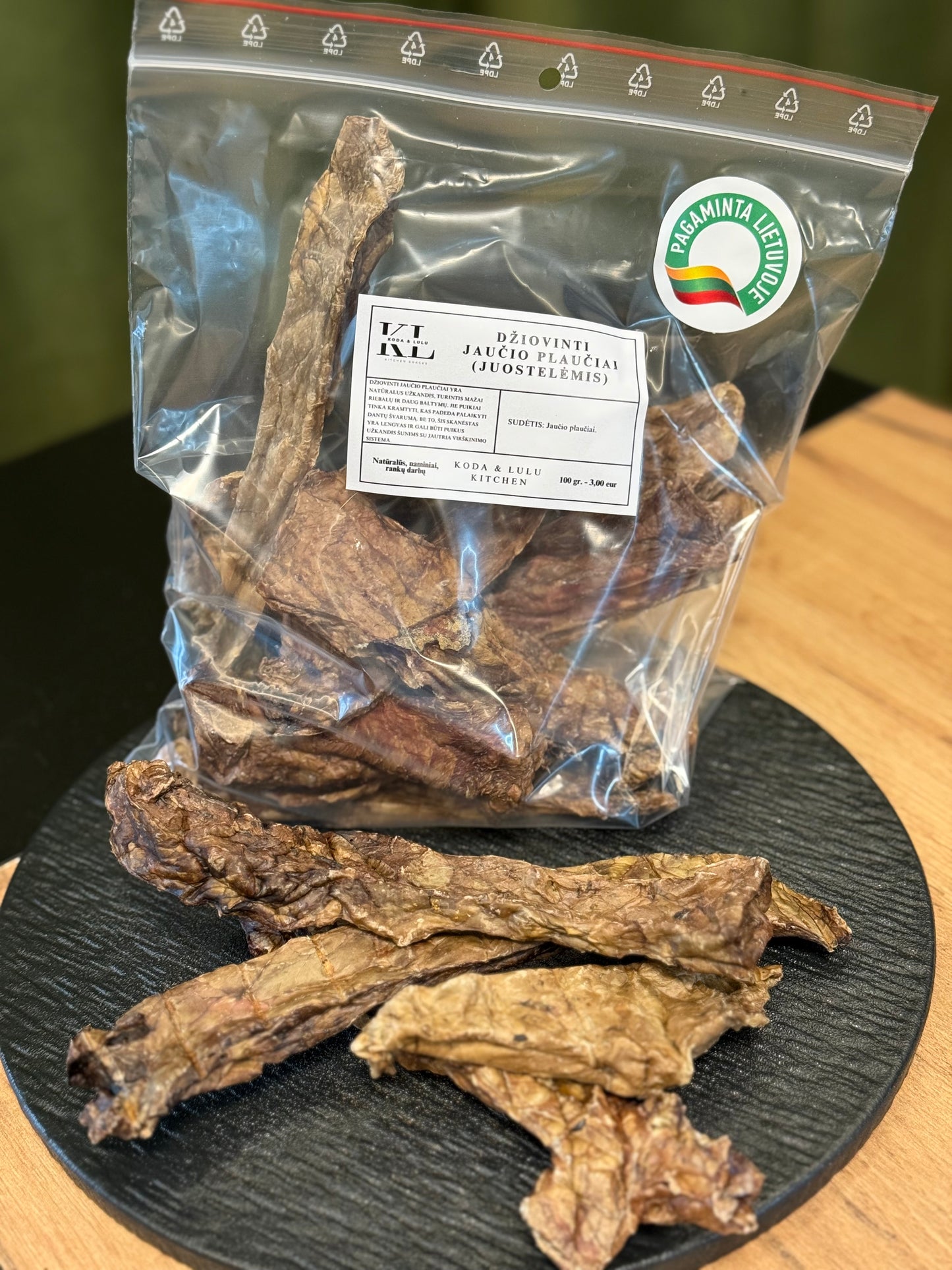 Džiovinti jaučio plaučiai (Juostelėmis)