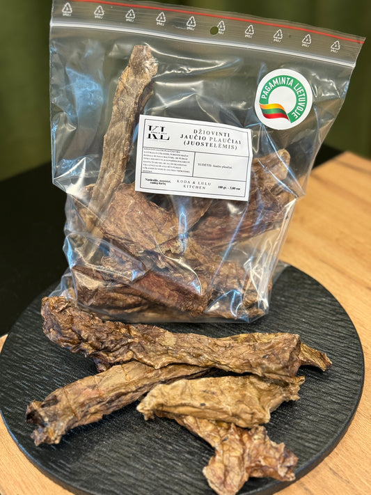 Džiovinti jaučio plaučiai (Juostelėmis)